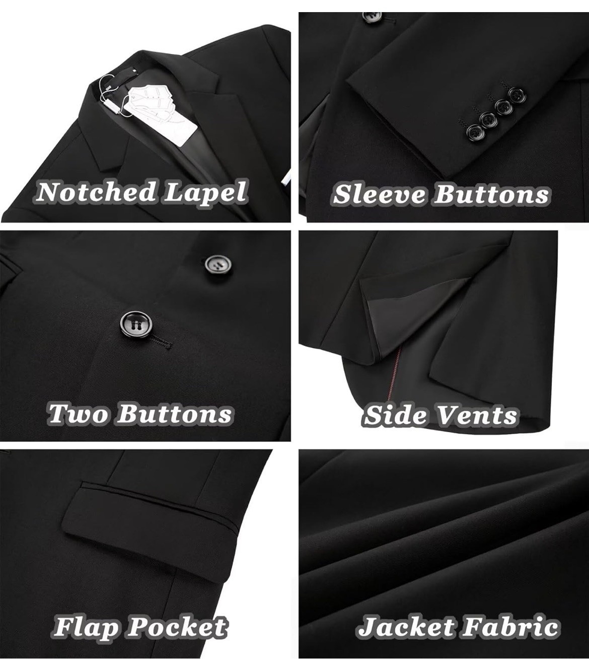 Black Suit Blazer For Men Size XL