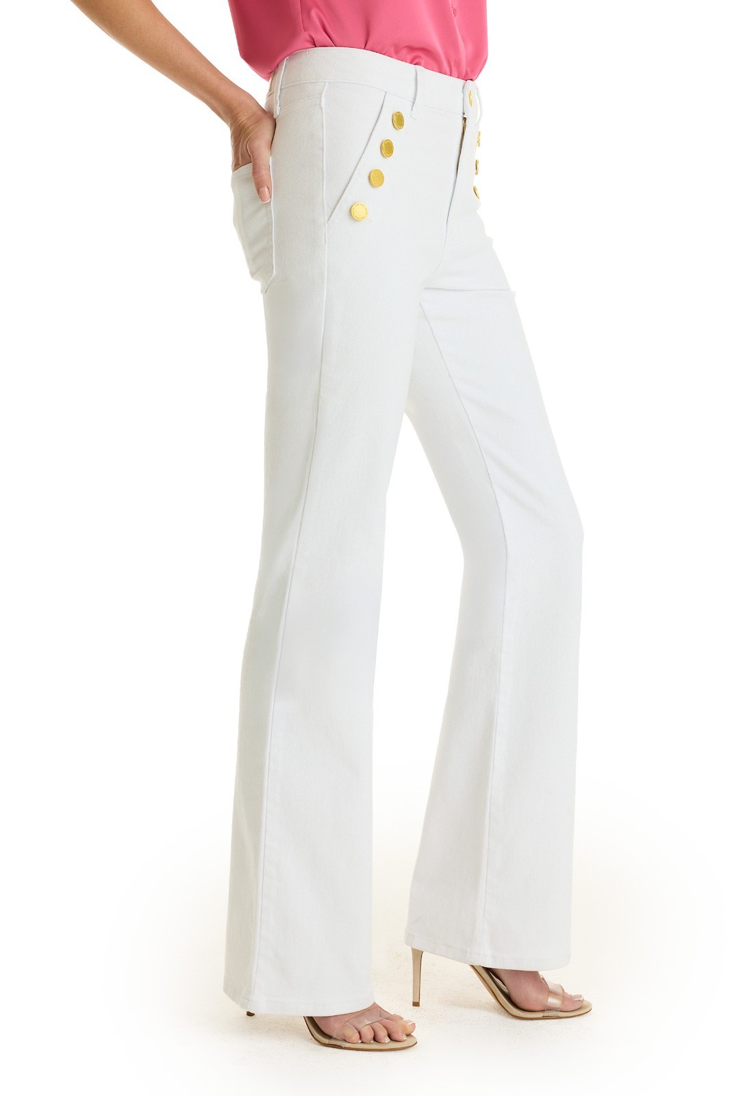 Allegra Bootcut Jean – White and Medium Blue THE NOLI SHOP