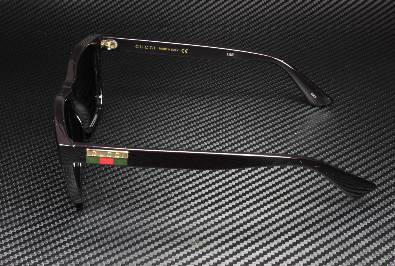 GUCCI GG0746S 001 Black Shiny Grey Square 57 mm Men’s Sunglasses