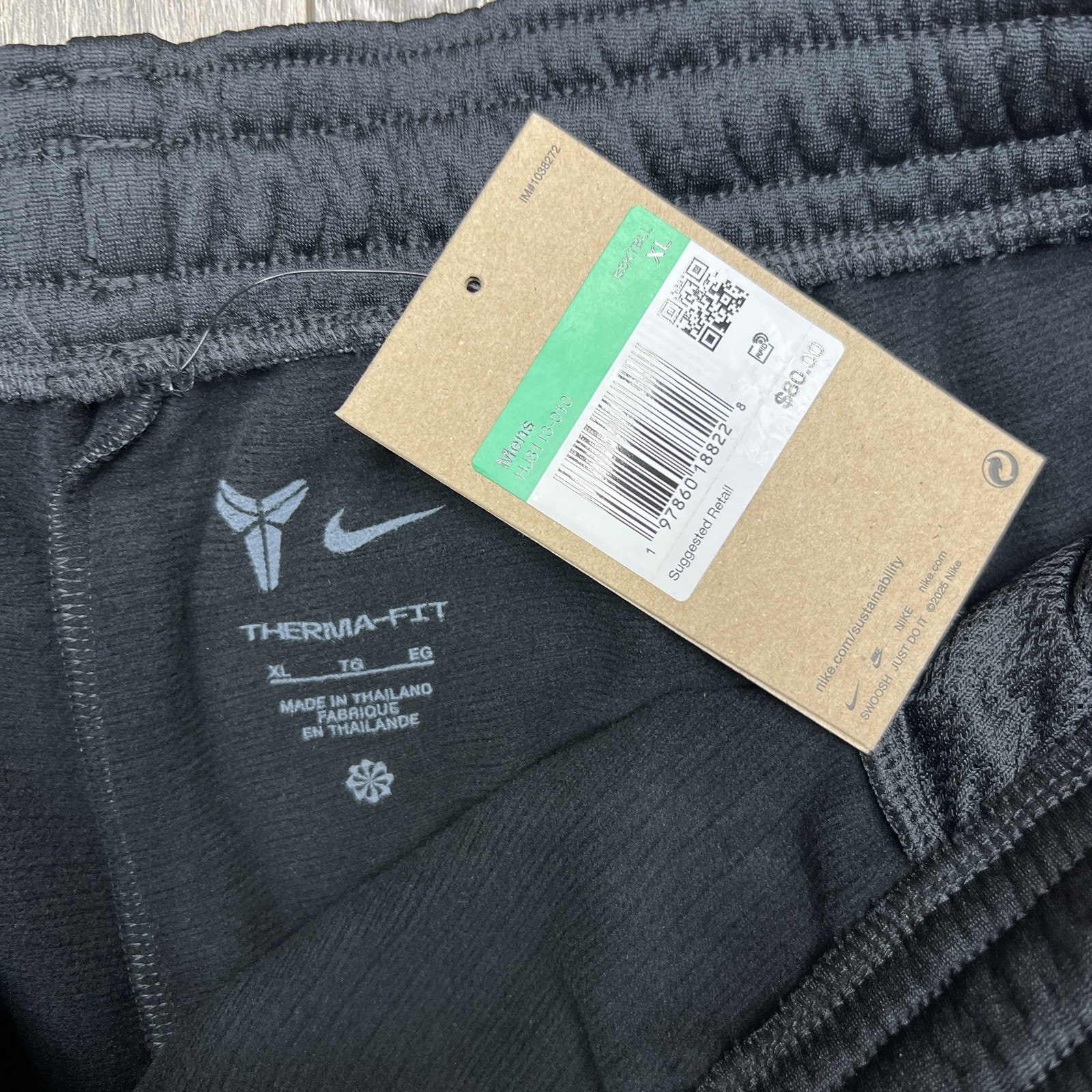 Nike Kobe Tech Fleece Pants Size XL Mens Black Therma Fit Basketball $80