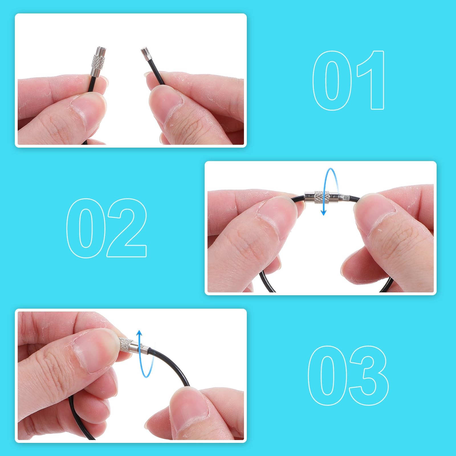 cobee Steel Wire Keychain, 100pcs 6 Inches Stainless 6 Inches, Black