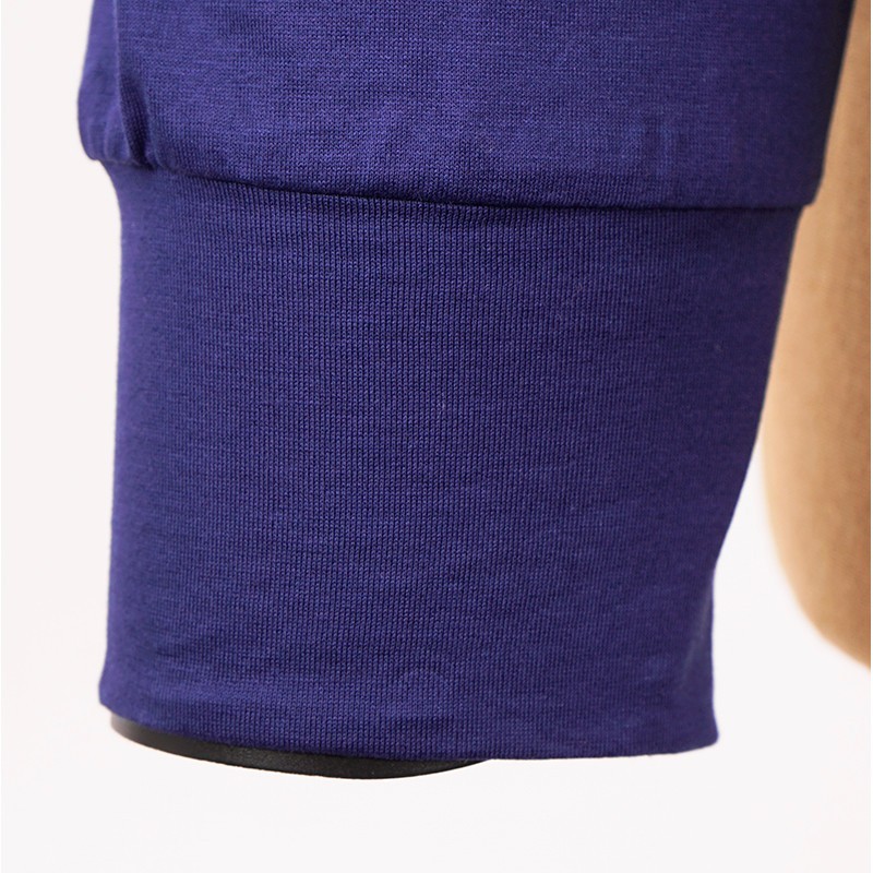 sz L NEW $1080 PRADA Men’s Cina Blue Cotton RUBBER LOGO Fold Over TURTLENECK TOP