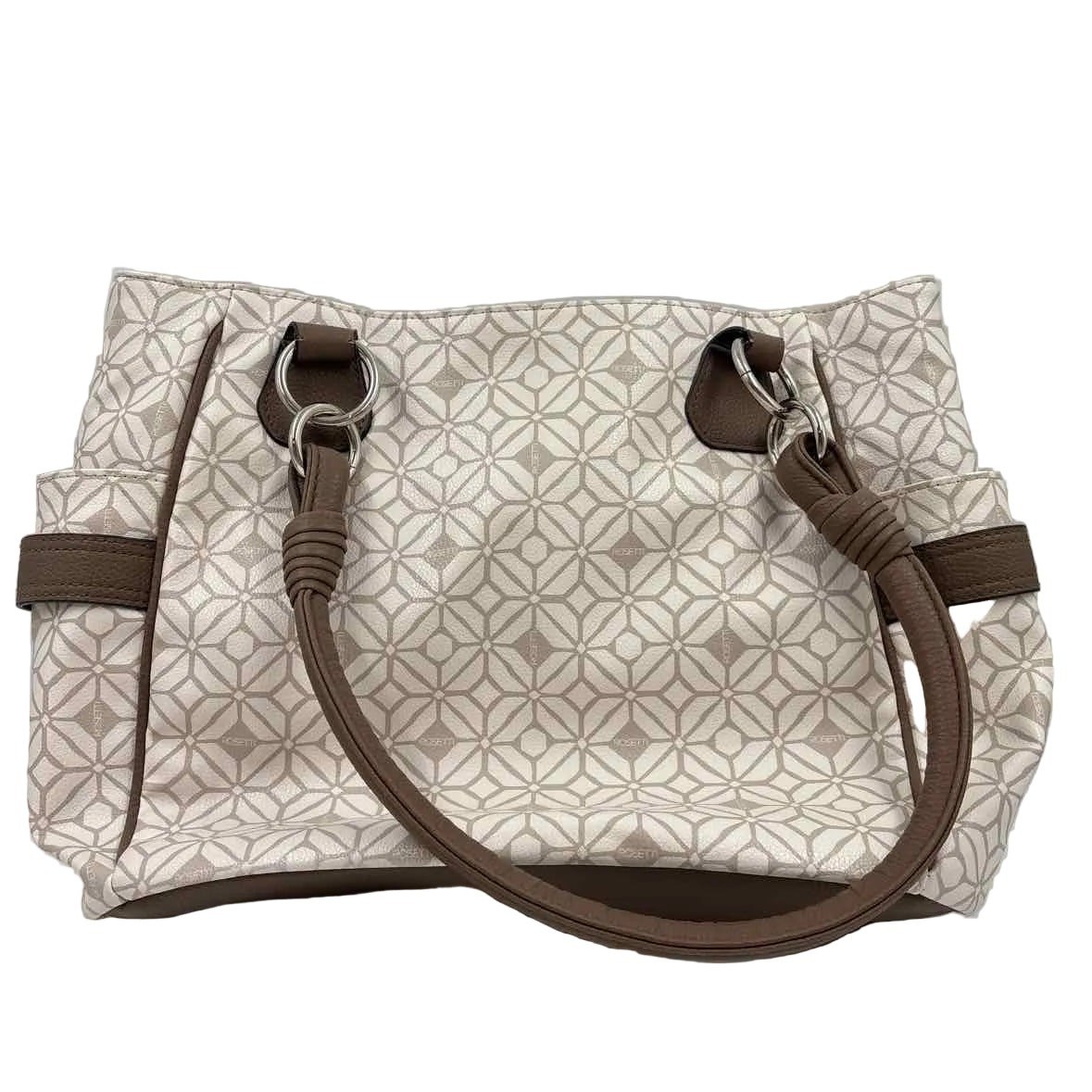 ROSETTI Tan & White Handled Tote Bag Purse