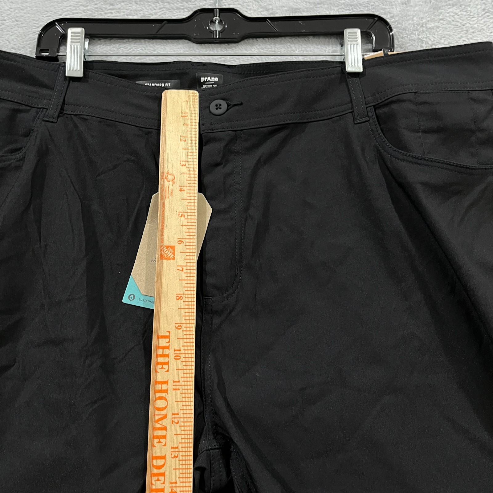 Prana Halle Plus II Shorts Womens 22W Black Standard Fit Moisture Wicking Hiking