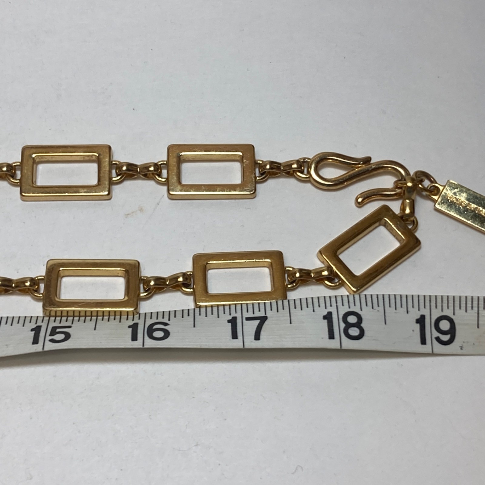 Lauren Ralph Lauren Gold Tone Herringbone Link Belt Preppy 19 in