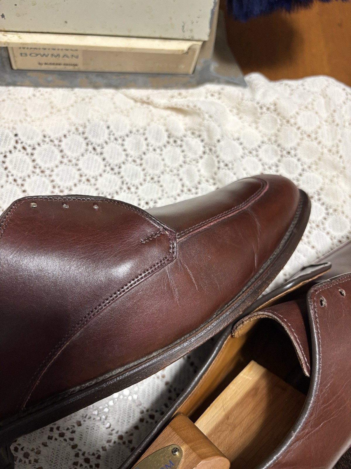 Allen Edmonds Burton 10d Brown Leather Oxfords Apron Toe 1132 USA