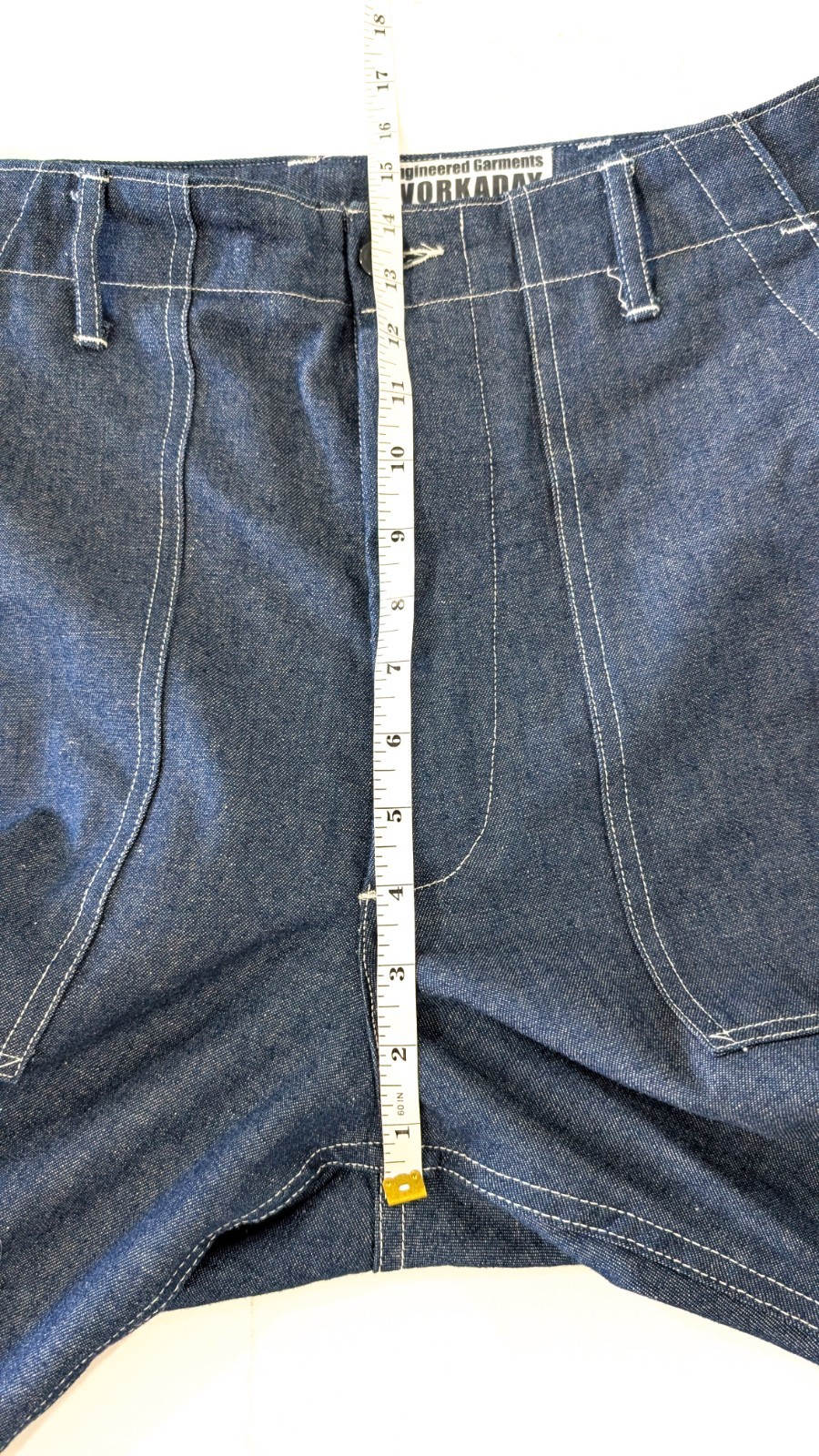 Engineered Garments Workaday Fatigue Pant XS Indigo 8oz Denim Tapered Cinch Blue