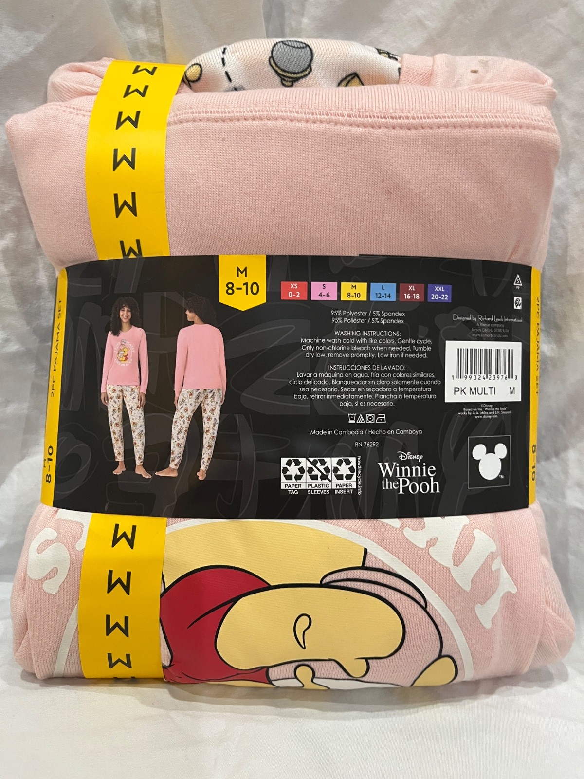 Winnie The Pooh Women’s 2-Piece Pullover and Jogger Pajama Set Pink U Pick New