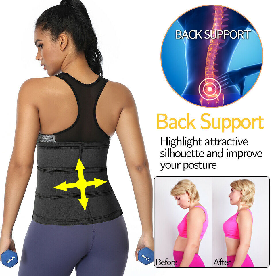 Women Waist Trainer Cincher Trimmer Belt Sauna Sweat Weight Loss Body Shaper Hot