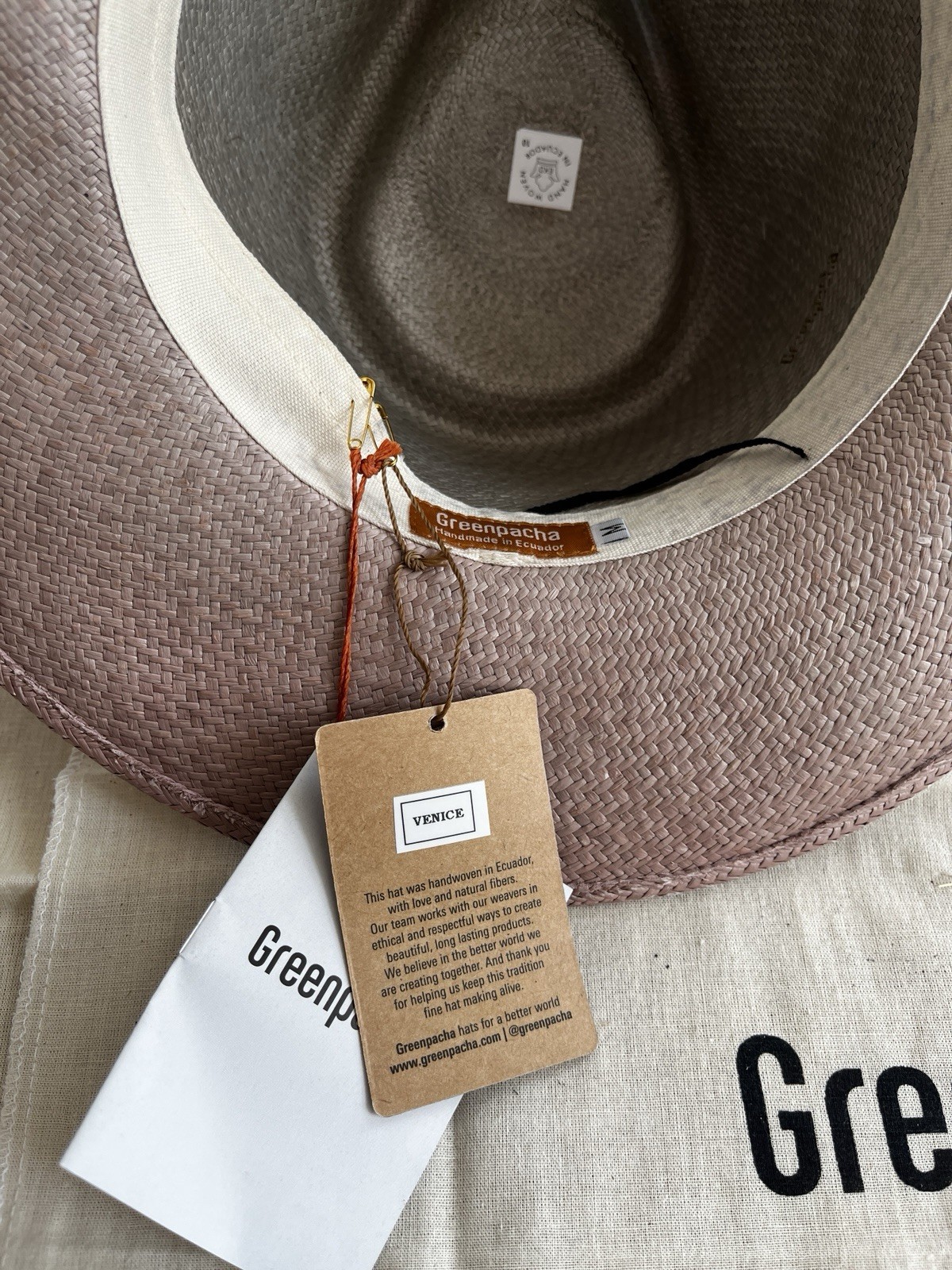 Greenpacha Distressed Venice Toquilla Straw Panama Hat (Handmade), M, Unisex NWT
