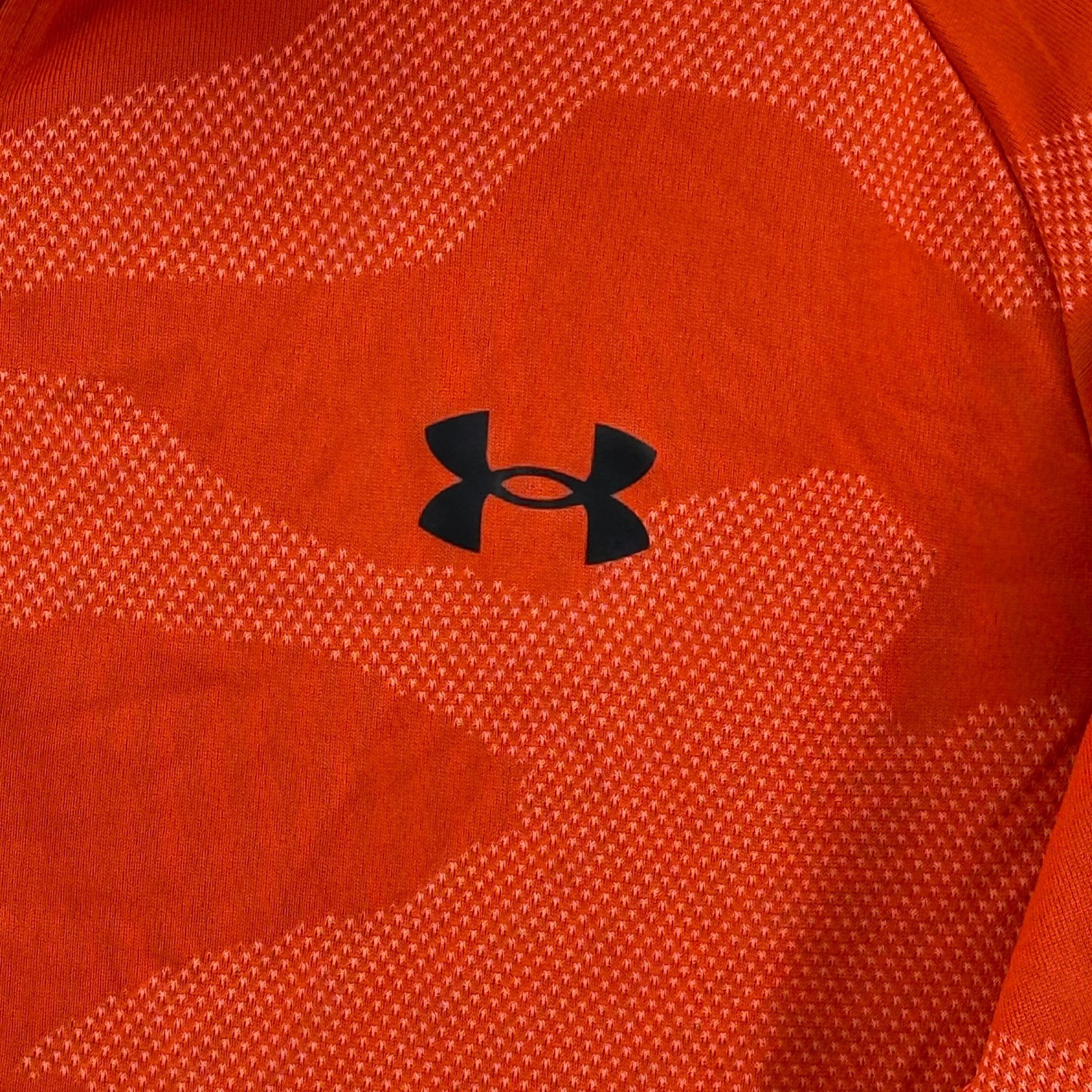 Under Armour Quarter Zip Pullover Mens L Orange Camo Long Sleeve Athletic Shirt