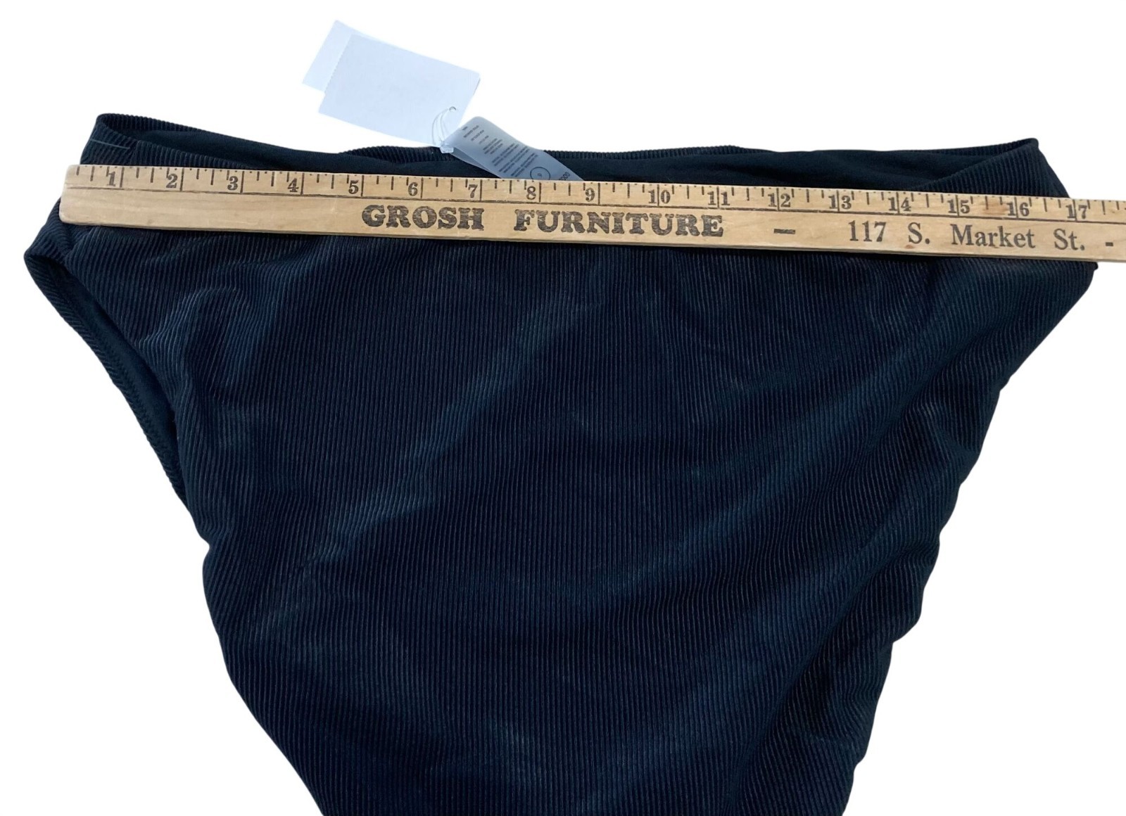 Good American Good Waist Ribbed Bikini Bottom 2XL Black Beach Resort Vacation