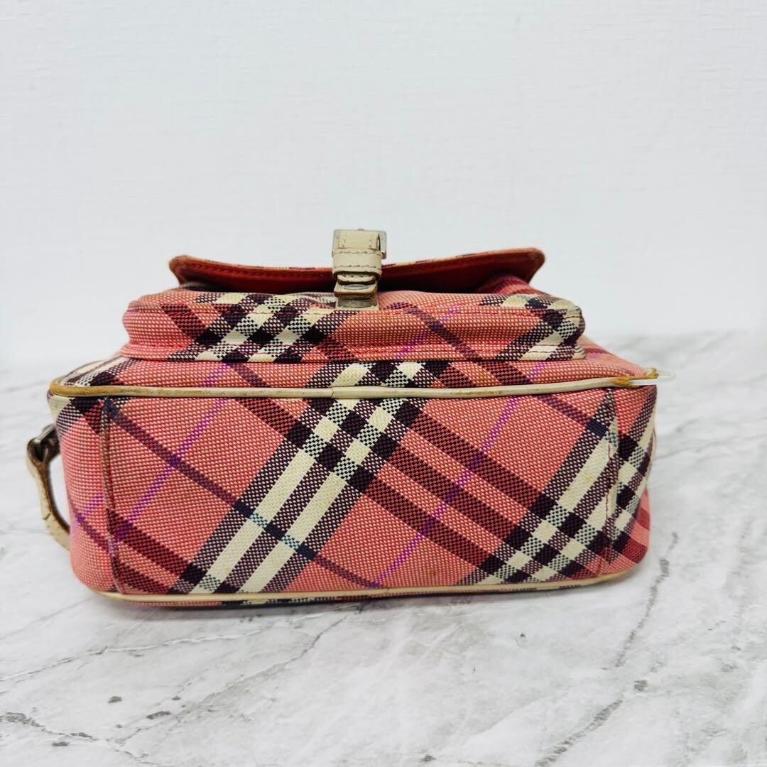 Burberry Blue Label Pink Nova Check Shoulder Bag Zip 21.5cm Japan DX485