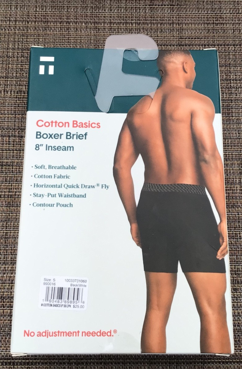 Tommy John ~2-Pair Mens Boxer Brief Underwear Cotton Blend 8″ Inseam ~ S 28-30”