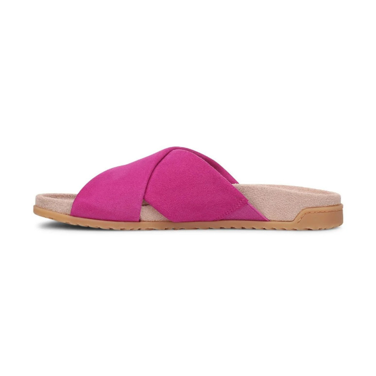 Vionic Etna Slide Sandal, Rose Violet Suede Color, Size 5 to 13, New
