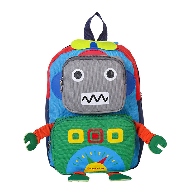 Kids Preschool Backpack Day Care Bag kindergarten Bookbag Robot Pattern