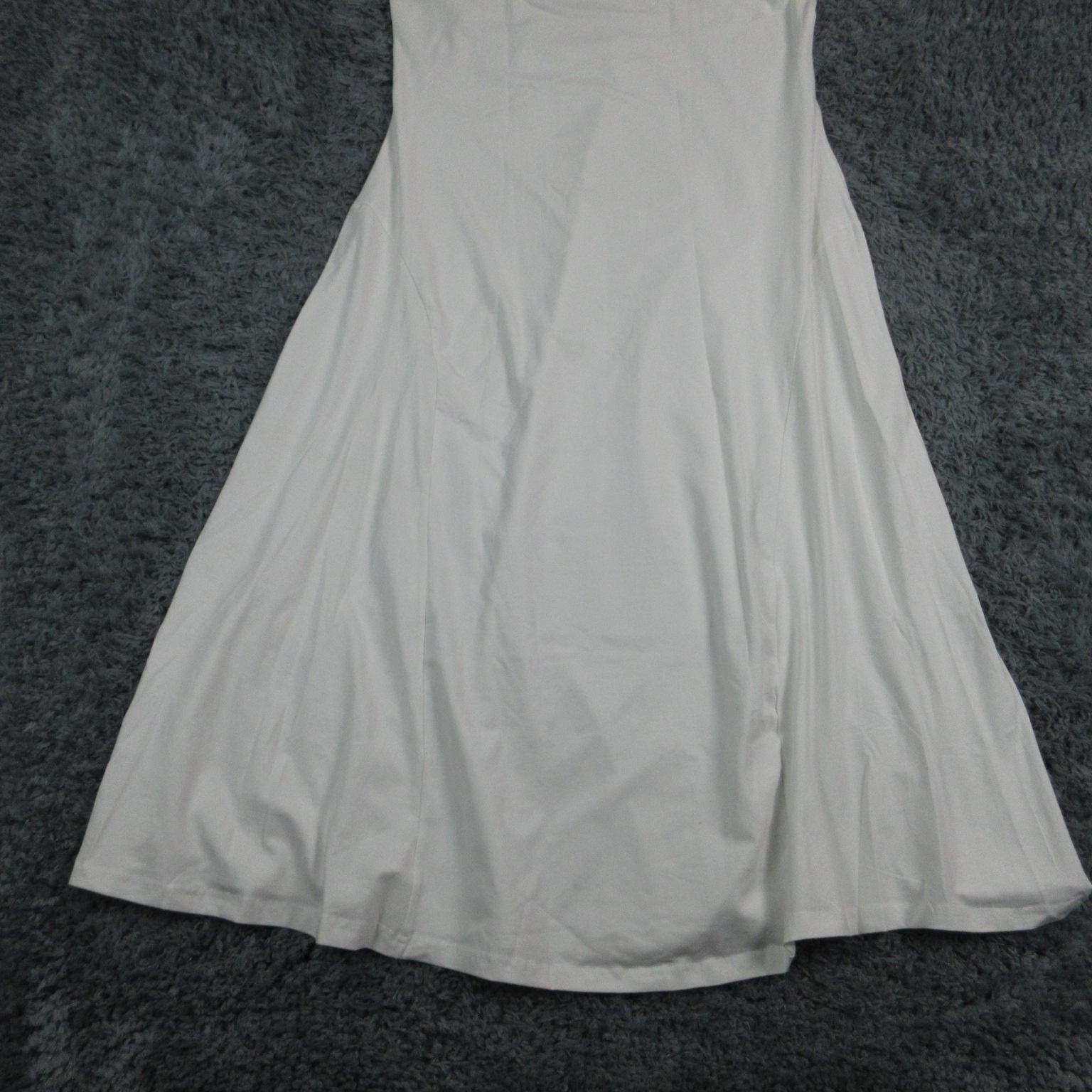 Jessica London Dress Womens 12 Petite White Tank A-Line Long Sleeveless NWT