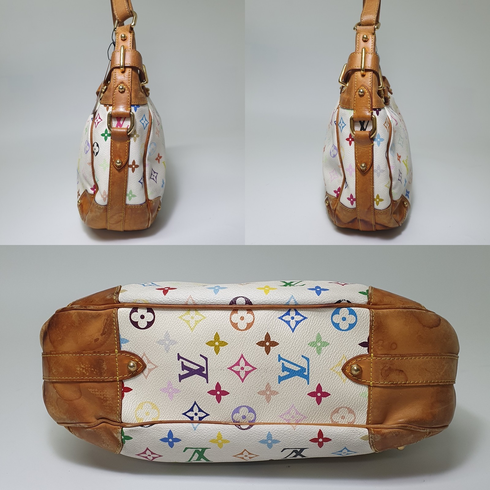 NO TARIFF Authentic Louis Vuitton Greta Monogram Multicolor Blanc M40195 CLA764