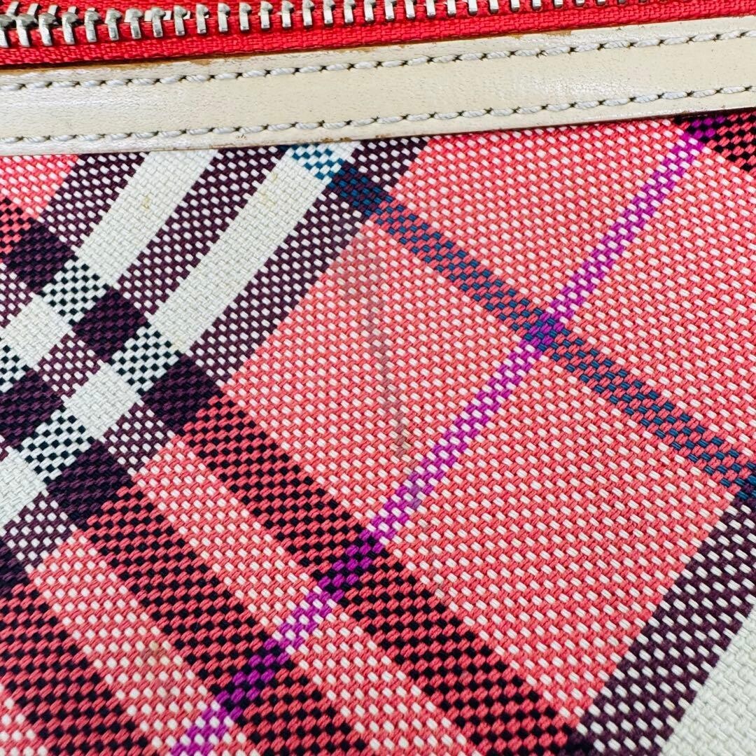 Burberry Blue Label Pink Nova Check Shoulder Bag Zip 21.5cm Japan DX485
