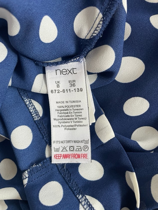 NEXT Women’s Navy Polka Dot Blouse UK 8 – Classic Style, VGC