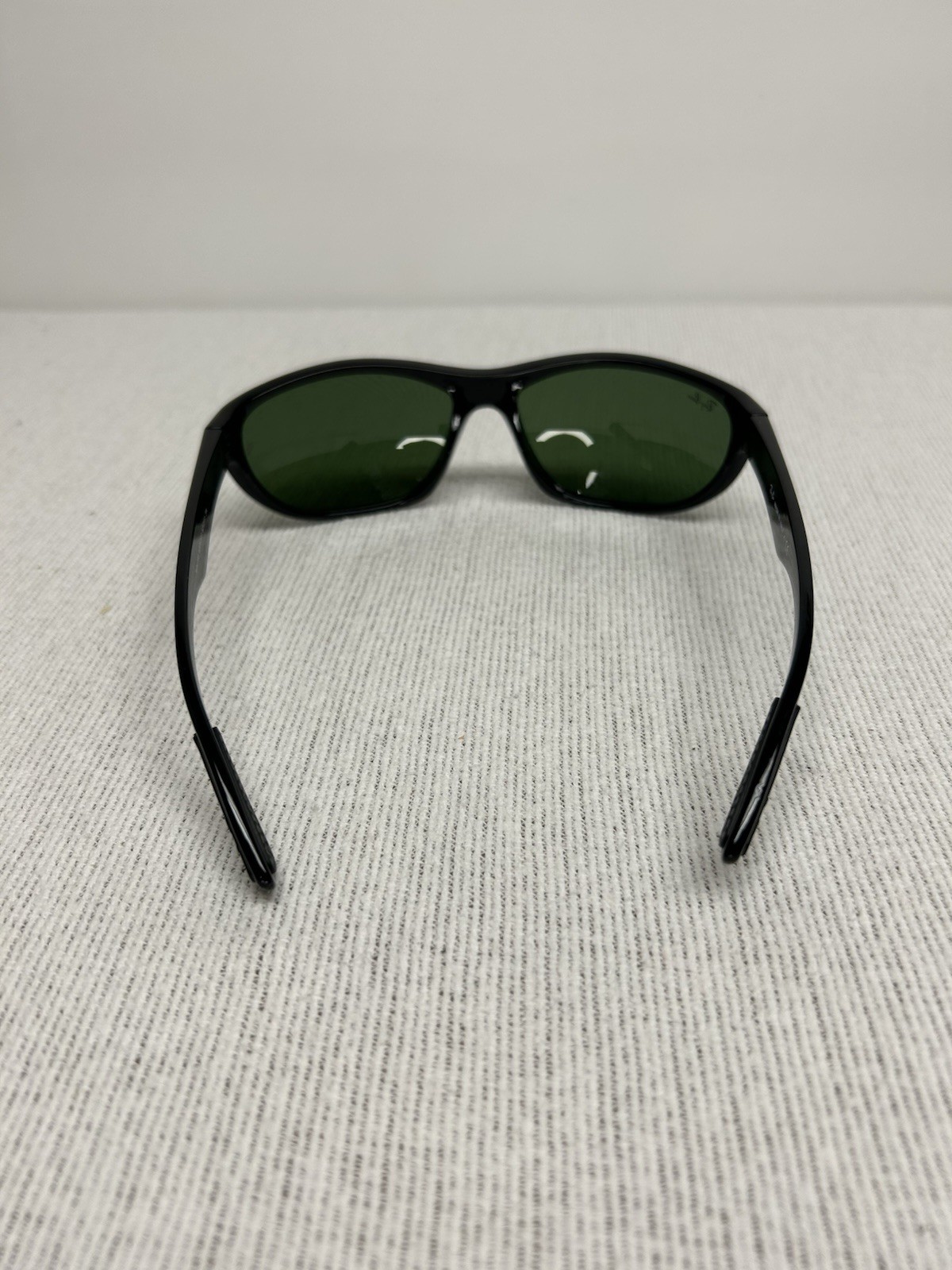 Ray-Ban RB4188 Wrap Sunglasses Black Plastic Frame Green Tinted Glass Lenses