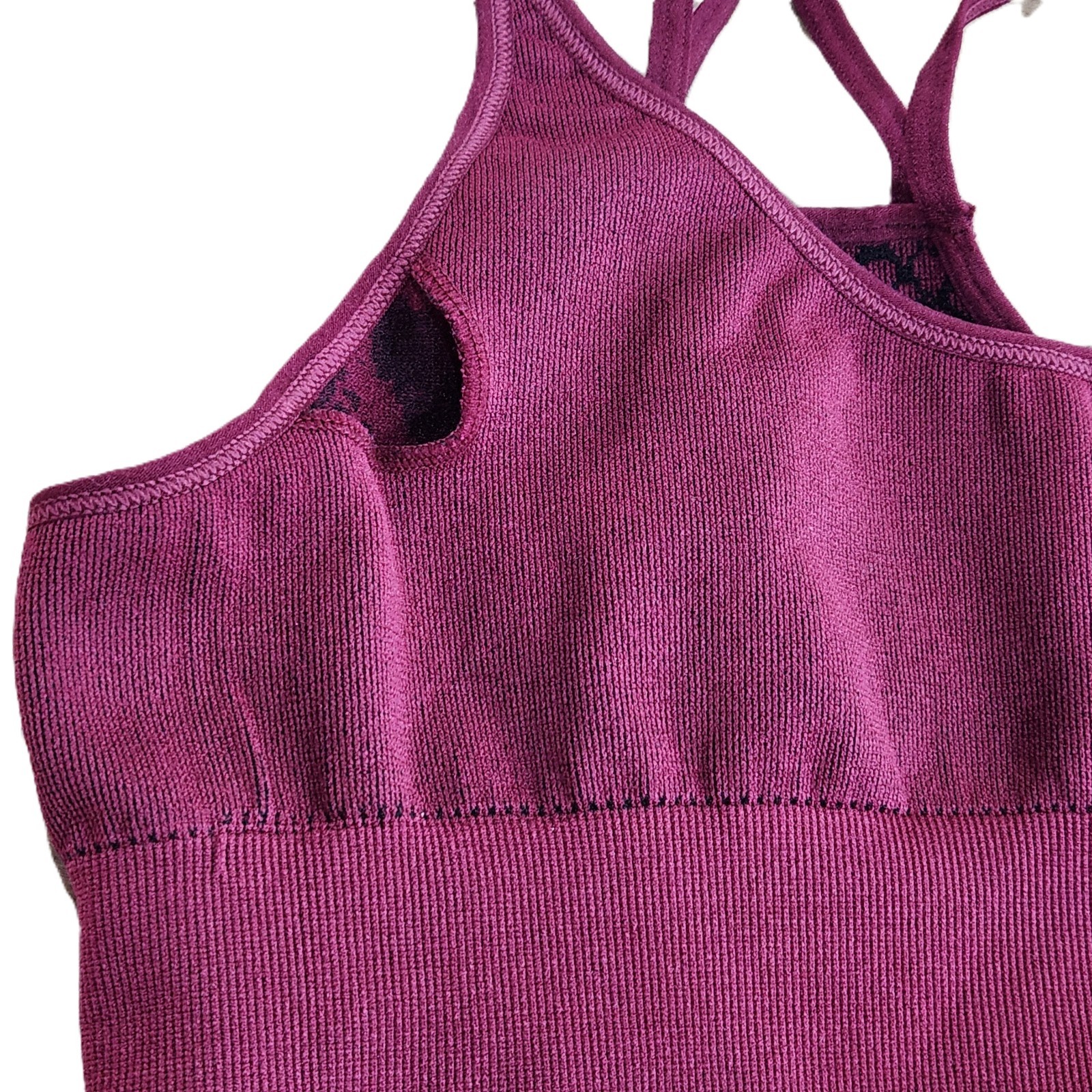 2-Pc Set Seamless Sports Yoga Leggings + Racerback Bra Top Fits like XS