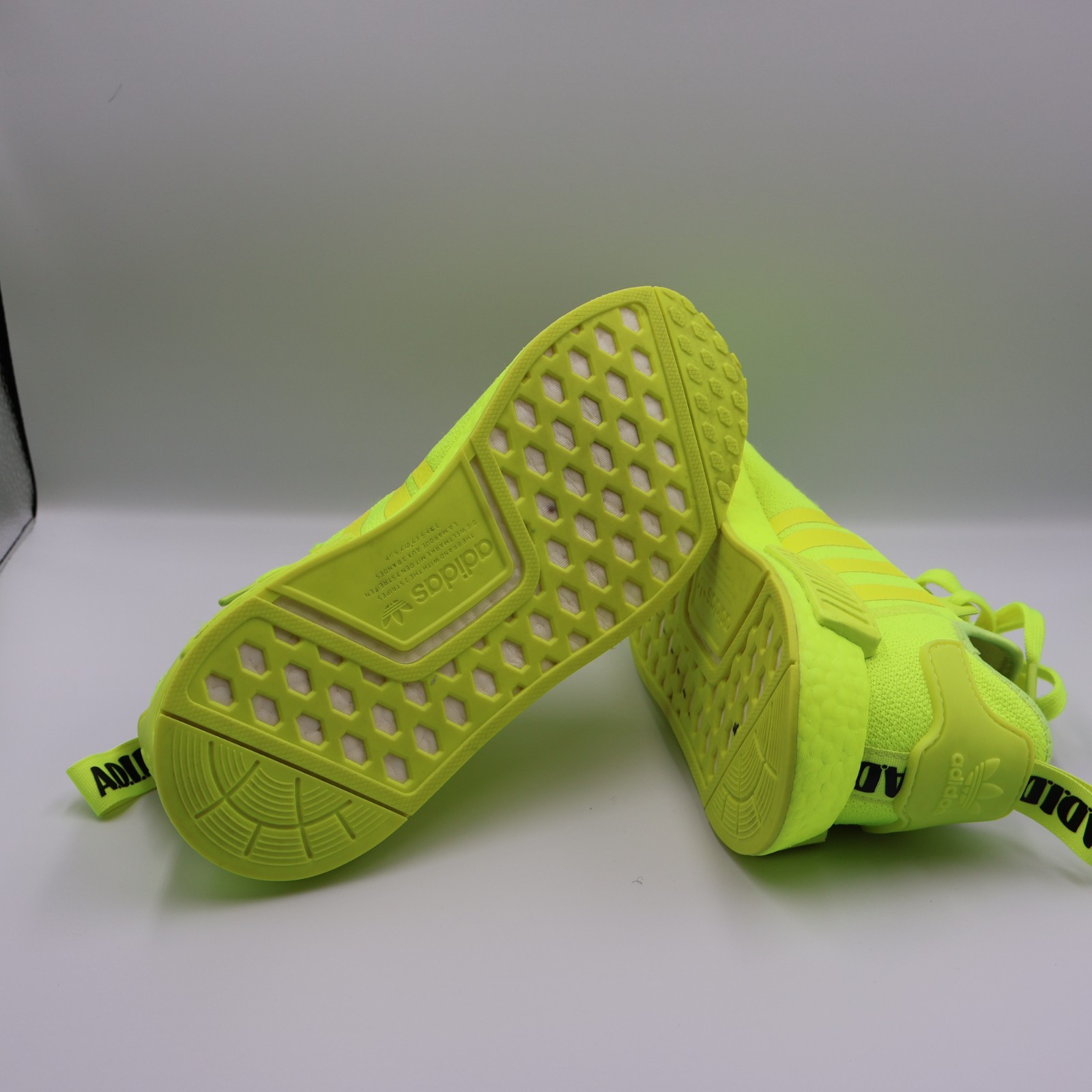 Adidas NMD_R1 Neon Yellow Volt Running Shoes WOMENS Size 8.5 Athletic Sneakers