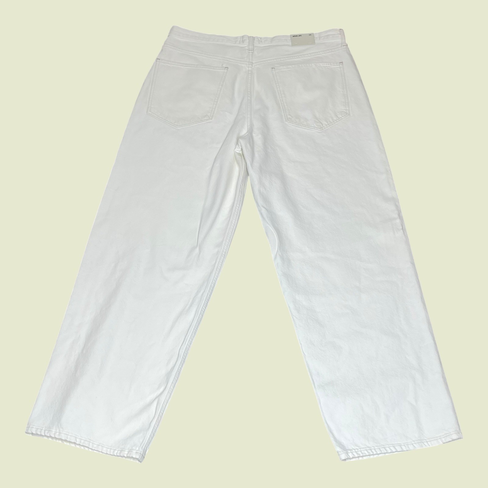 NEW AGOLDE Criss Cross Upsized Jean Paste White Wide Leg A097-1183 Size W34xL30