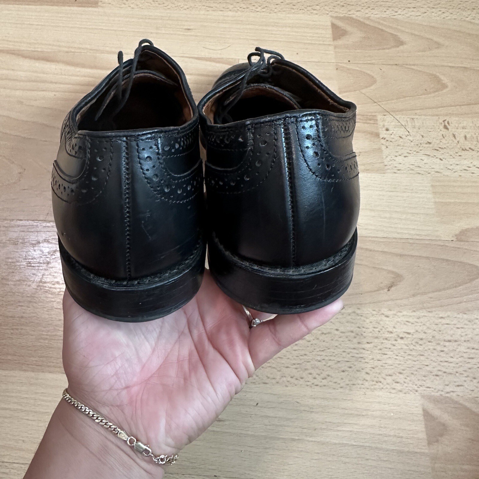 Allen Edmonds Men’s ‘Player’s Shoe’ Brogue Wingtip Black Leather 10.5 D #9712