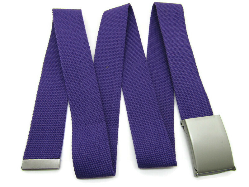 Unisex High Quality Cotton Plain Webbing Canvas Belt Silver Buckle 38″ Size 16