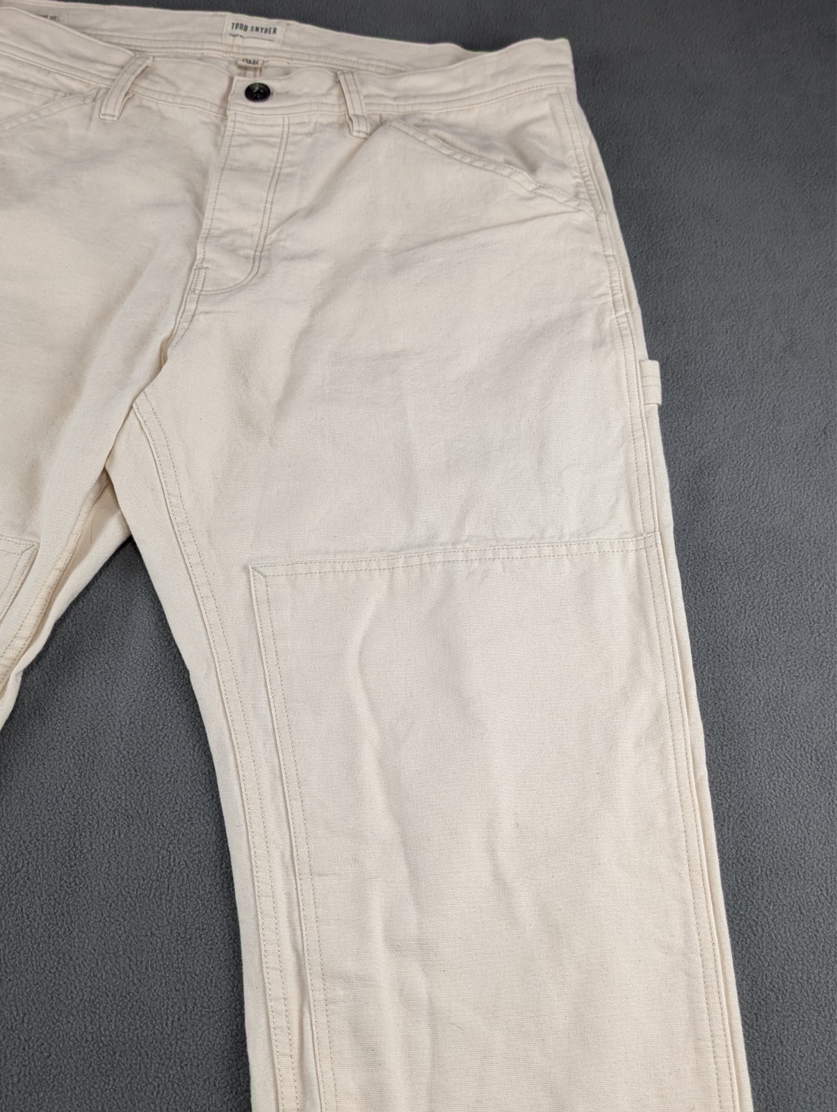 Todd Snyder Carpenter Pants Mens 33×32 Relaxed Natural Cotton Herringbone NWOT