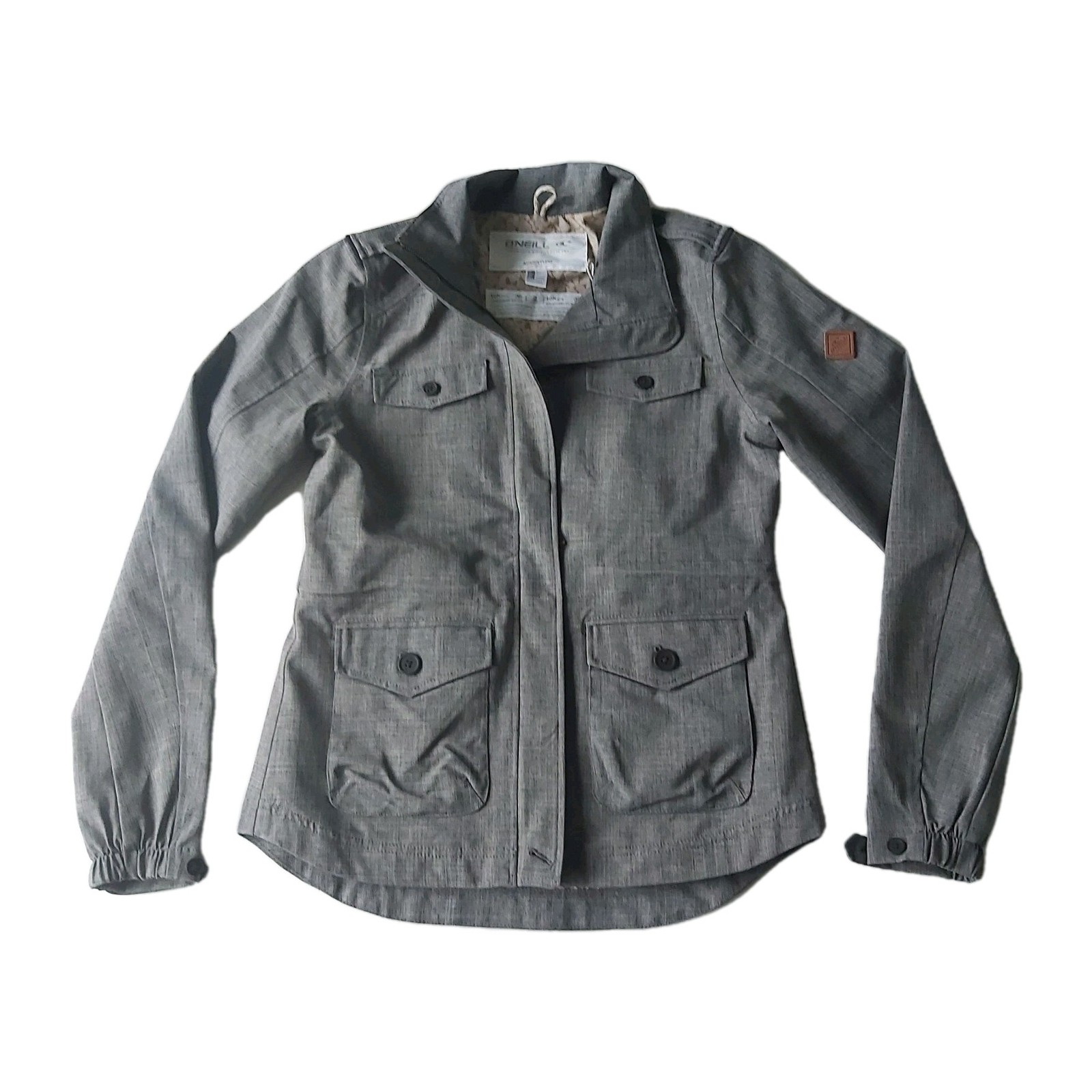 O Neill Adventure Technical Jacket Women Medium Waterproof Breathable Grey Soft