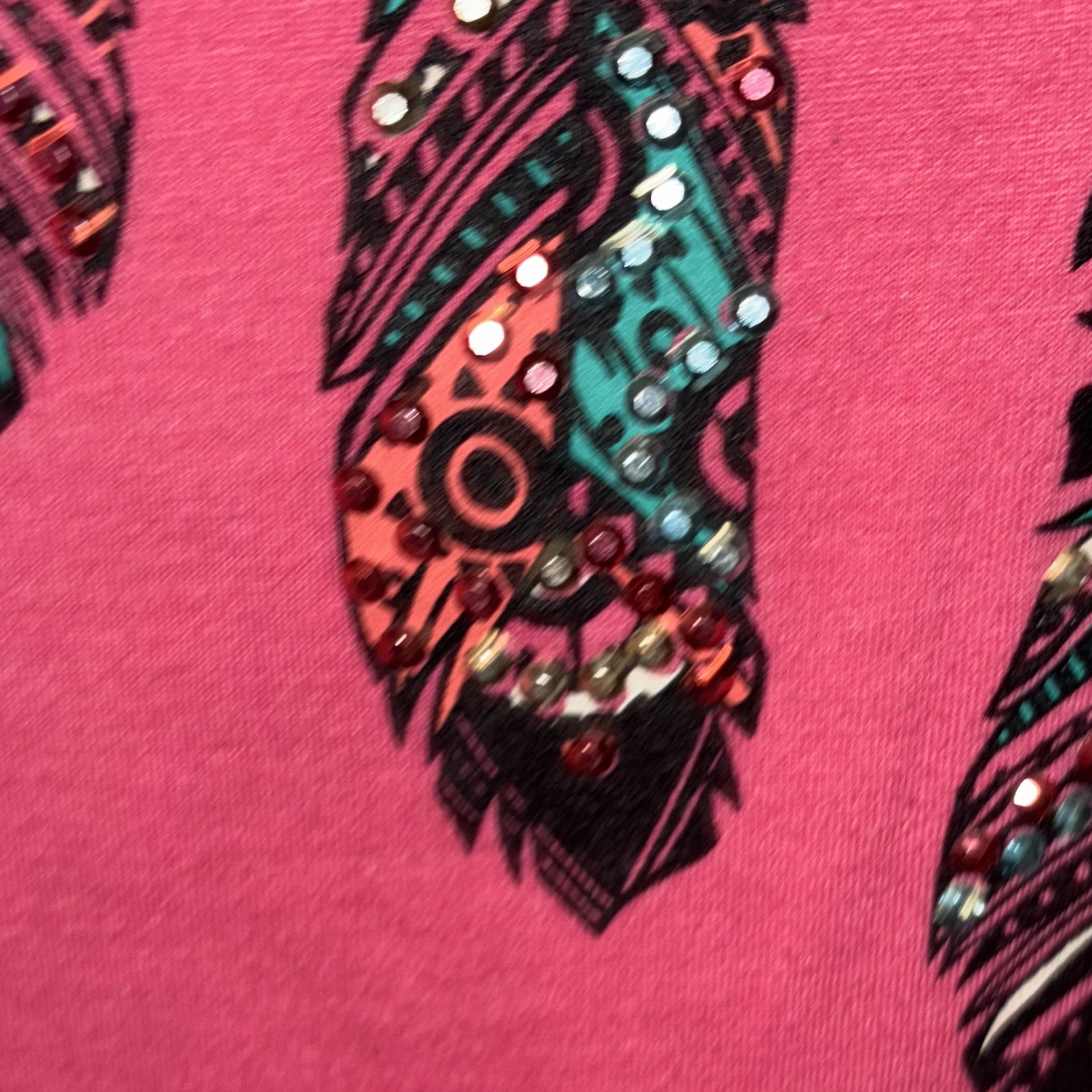 Beautees girls Pink Graphic Sequin Keyhole Neck Short Sleeve Tee L