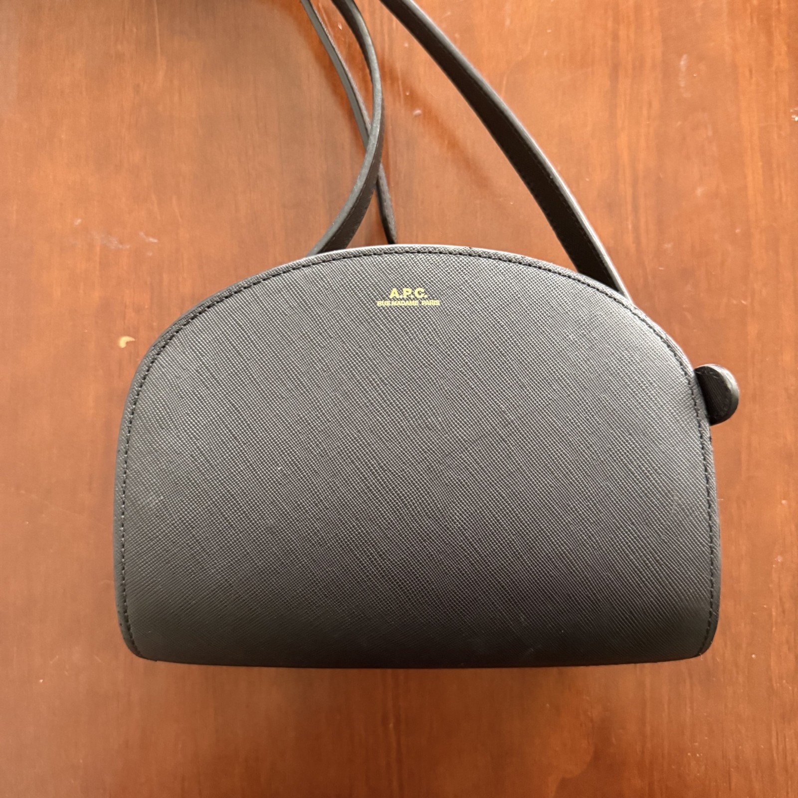 A.P.C. Black Half Moon Demi Lune crossbody leather bag