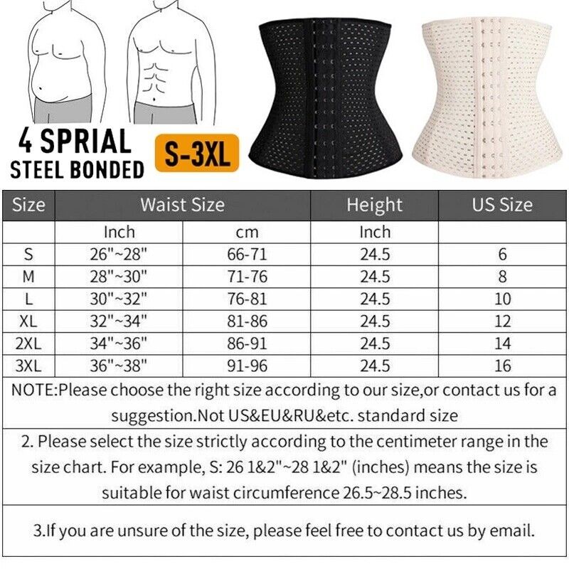 Men Breathable Slim Waist Trainer Corset Belt Fat Burner Weight Loss Body Shaper