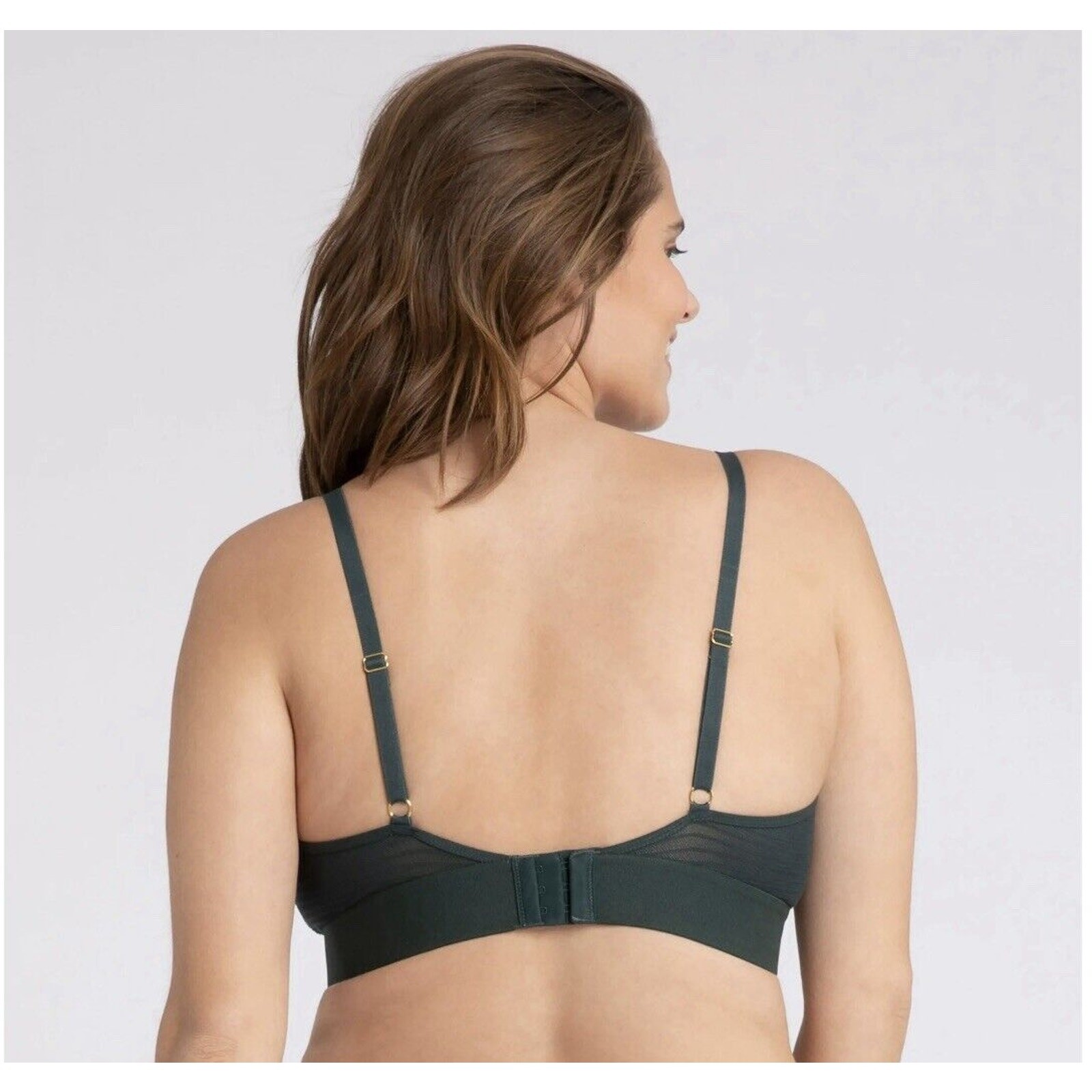 All.You.LIVELY The Busty Stripe Mesh Bralette In Emerald Size 1 32DD-34DD