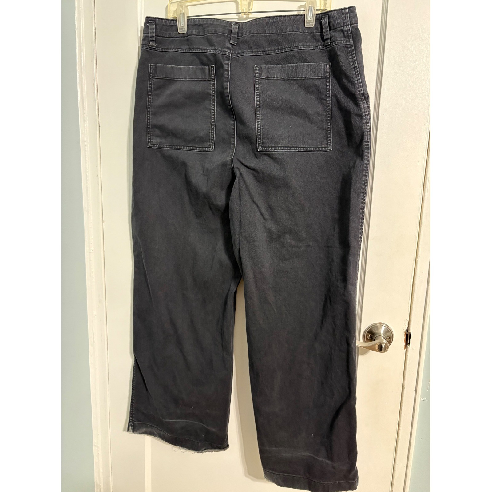 Gap Loose Khaki Wide Leg Pants Women’s Size 16 Black Faded Wash