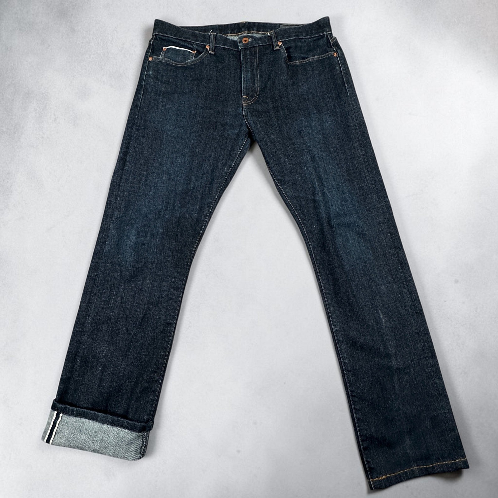 Bonobos Slim Selvedge Jeans Mens 35×34 (Fits as 35×30) Indigo Denim Made in USA
