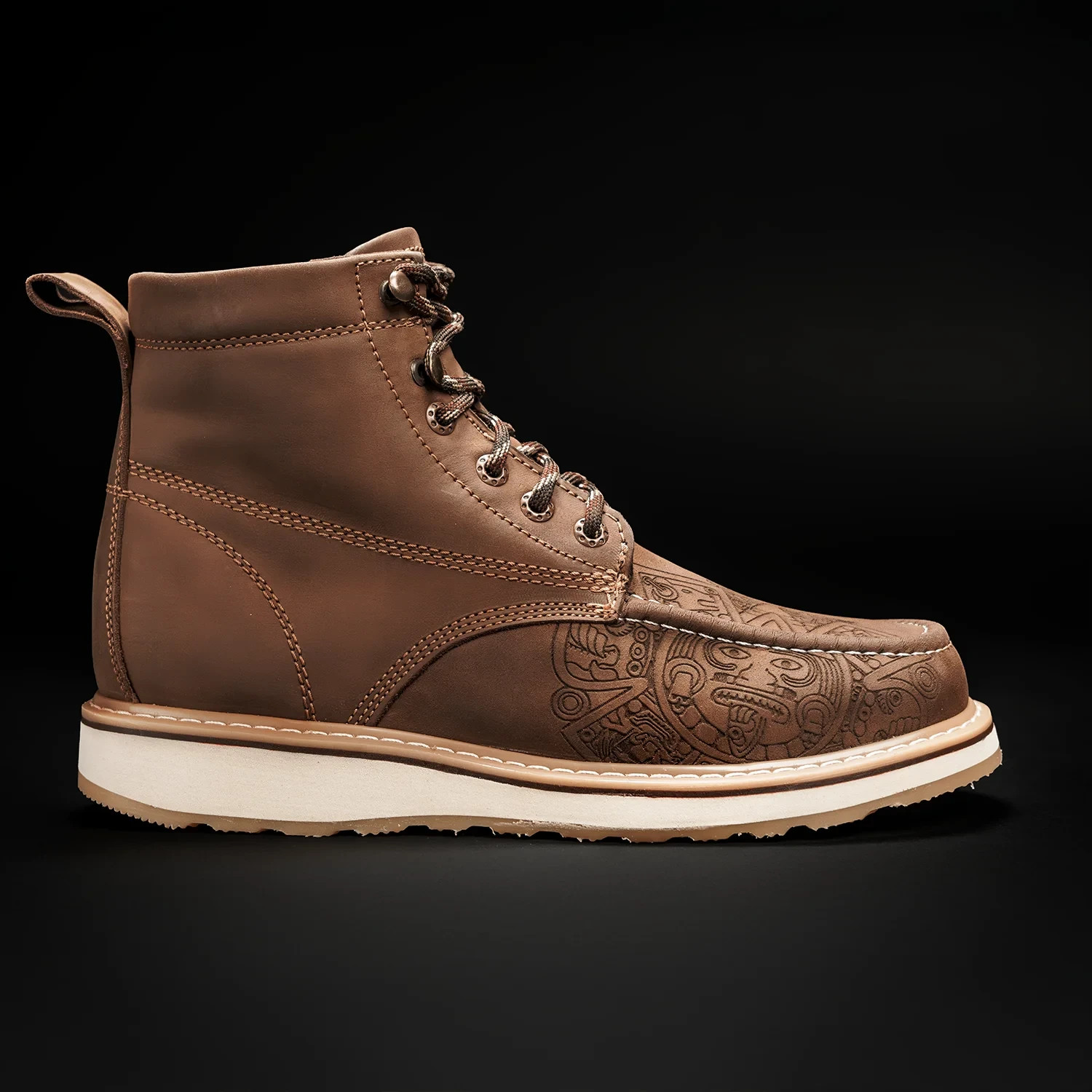 Hammer HM347 Aztec Moc Toe Tan Work Boot 6″ Dual Density Welt Leather Men’s