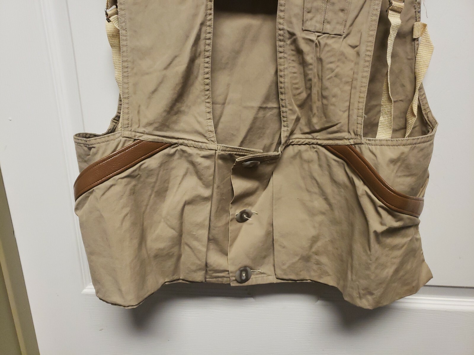 Vtg Men Hunting Jacket Vest Size M Vinyl Trim 2 Pocket 2 Shell