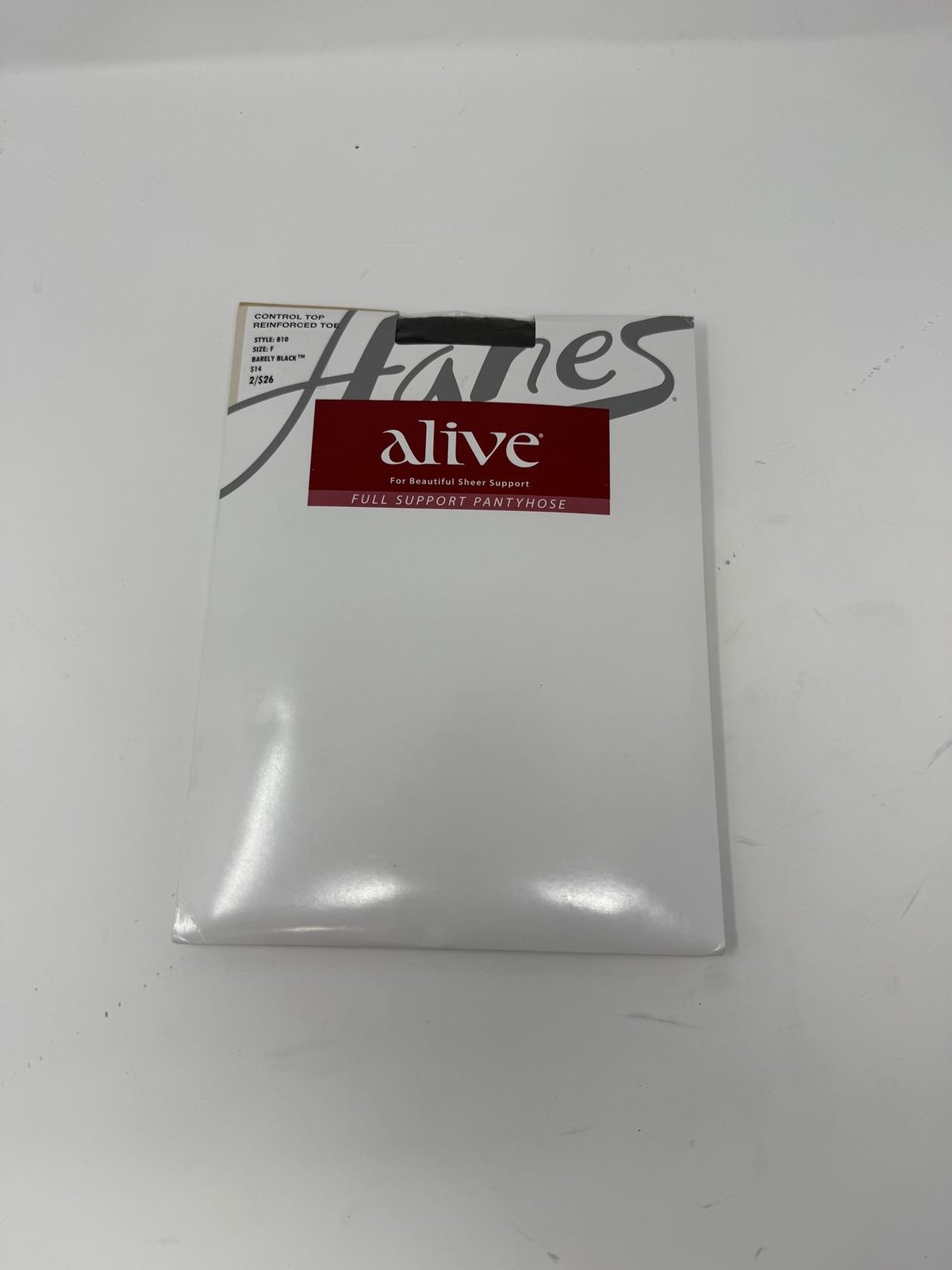 Hanes Alive Toe Sheer Pantyhose Barely Black Size F Pack of 1