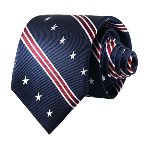 American Flag Ties For Men 3.27″ (8.3CM) USA Flag Neckties Blue Star Striped