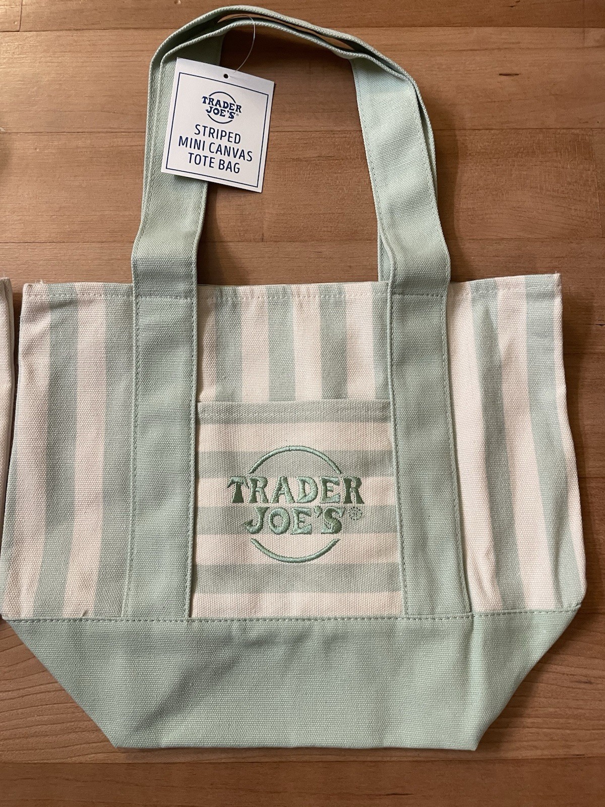 Trader Joe’s Mini Canvas Totes, Striped Pastel, Set of 4