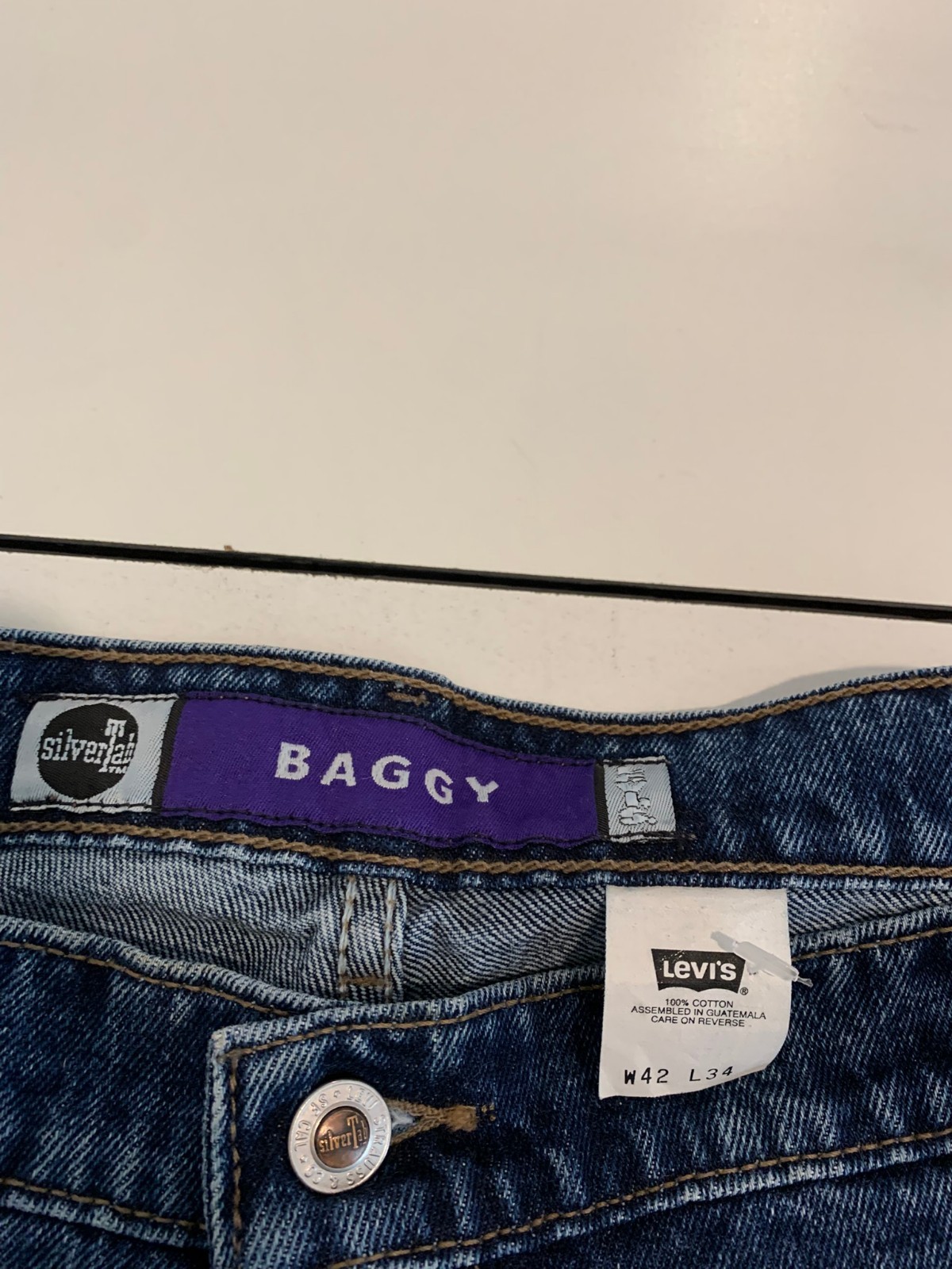 Vintage Levi’s Silvertab Jeans 42×27 Blue Baggy Y2K Skater Loose Grunge Tapered
