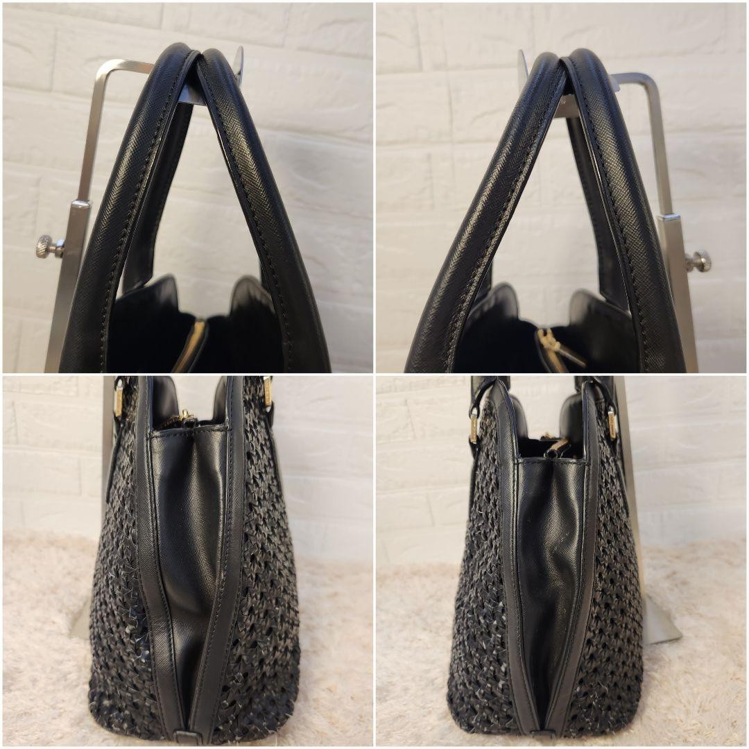Good Condition Tory Burch Robinson Handbag Mesh Weave Black