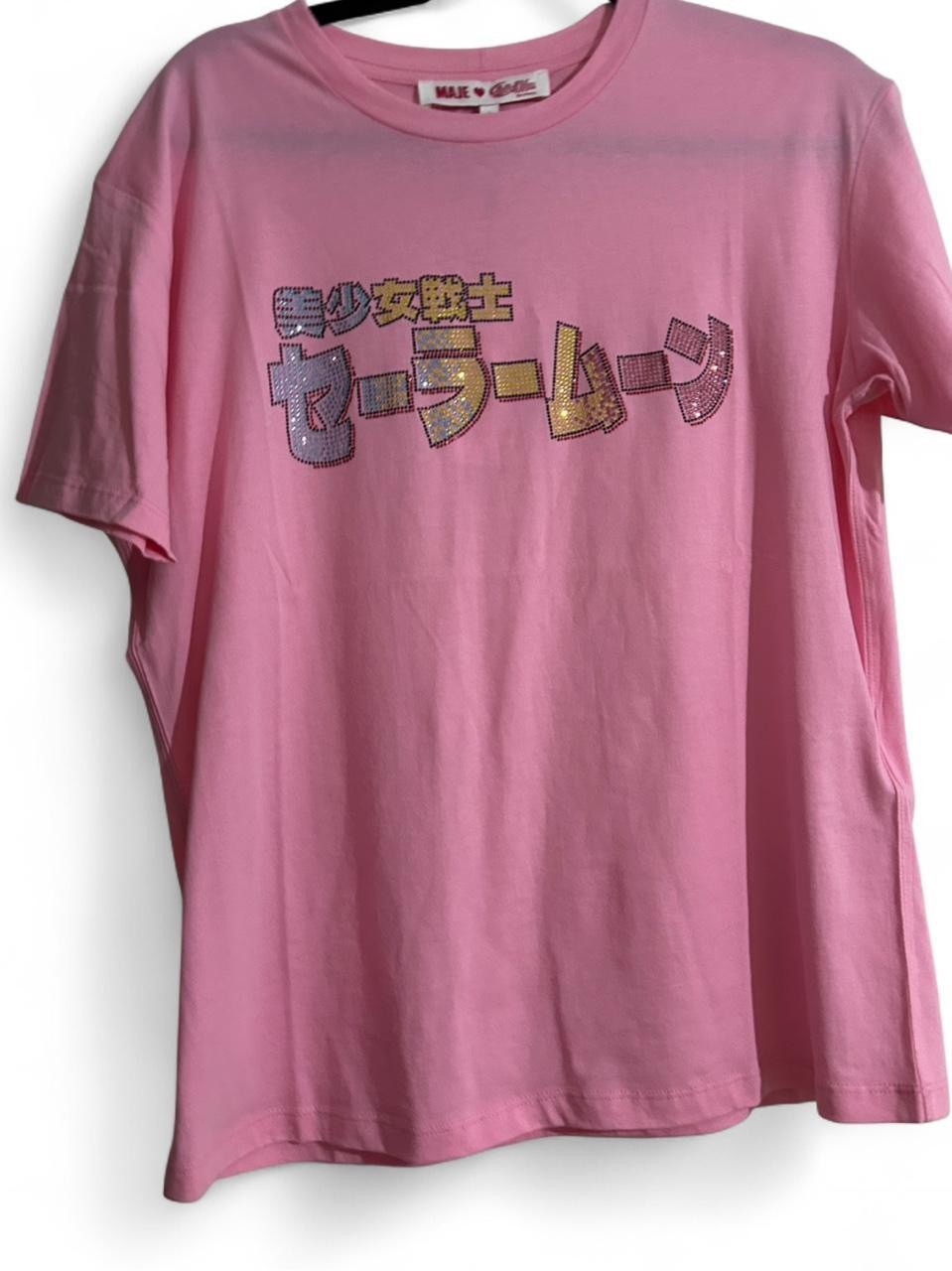 NWT Maje Sailor Moon Collaboration SailorMoon Rhinestone Crystal Tee Shirt SZ S