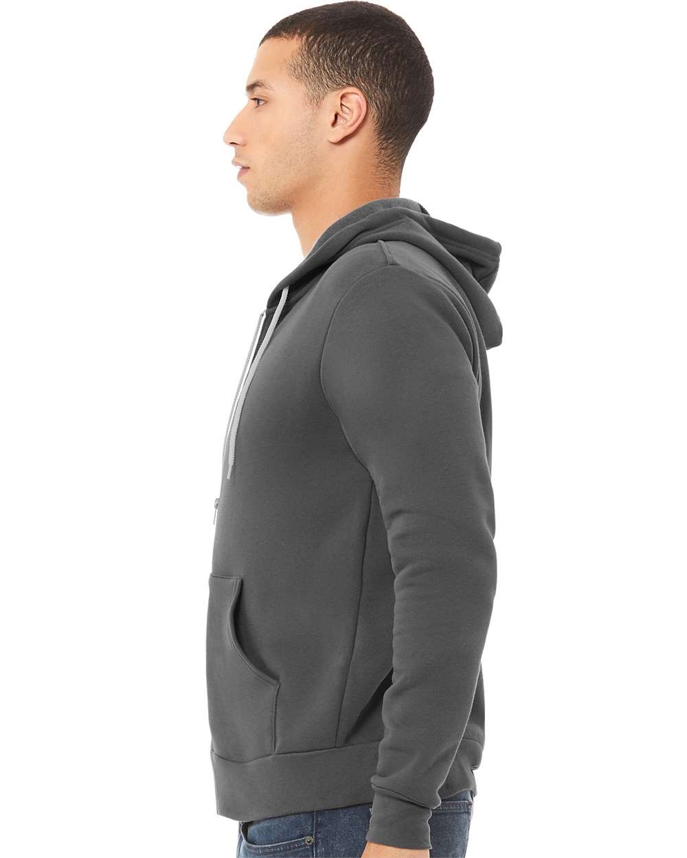 🔥 BELLA + CANVAS Mens Sponge Fleece Full-Zip Hoodie Sweatshirt Up to 3XL 3739