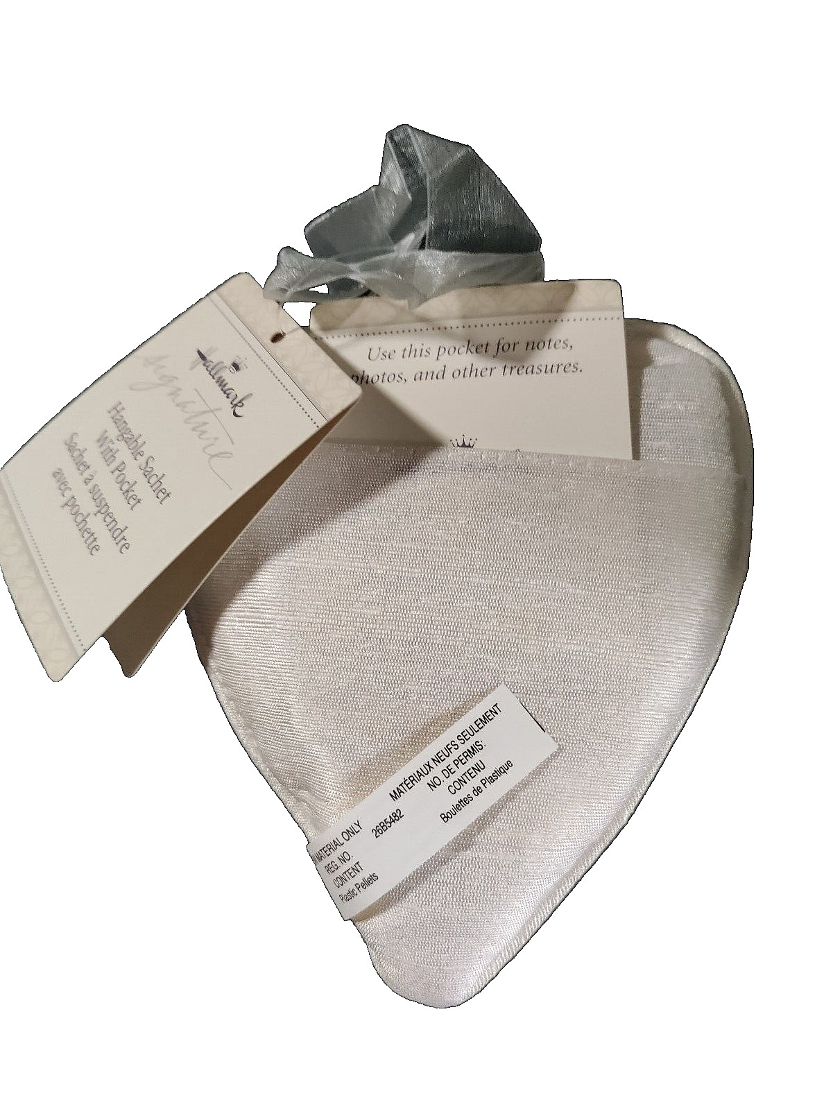 Hallmark Signature Hangable Sachet Heart Pillow w/Pocket for Notes Set of 2