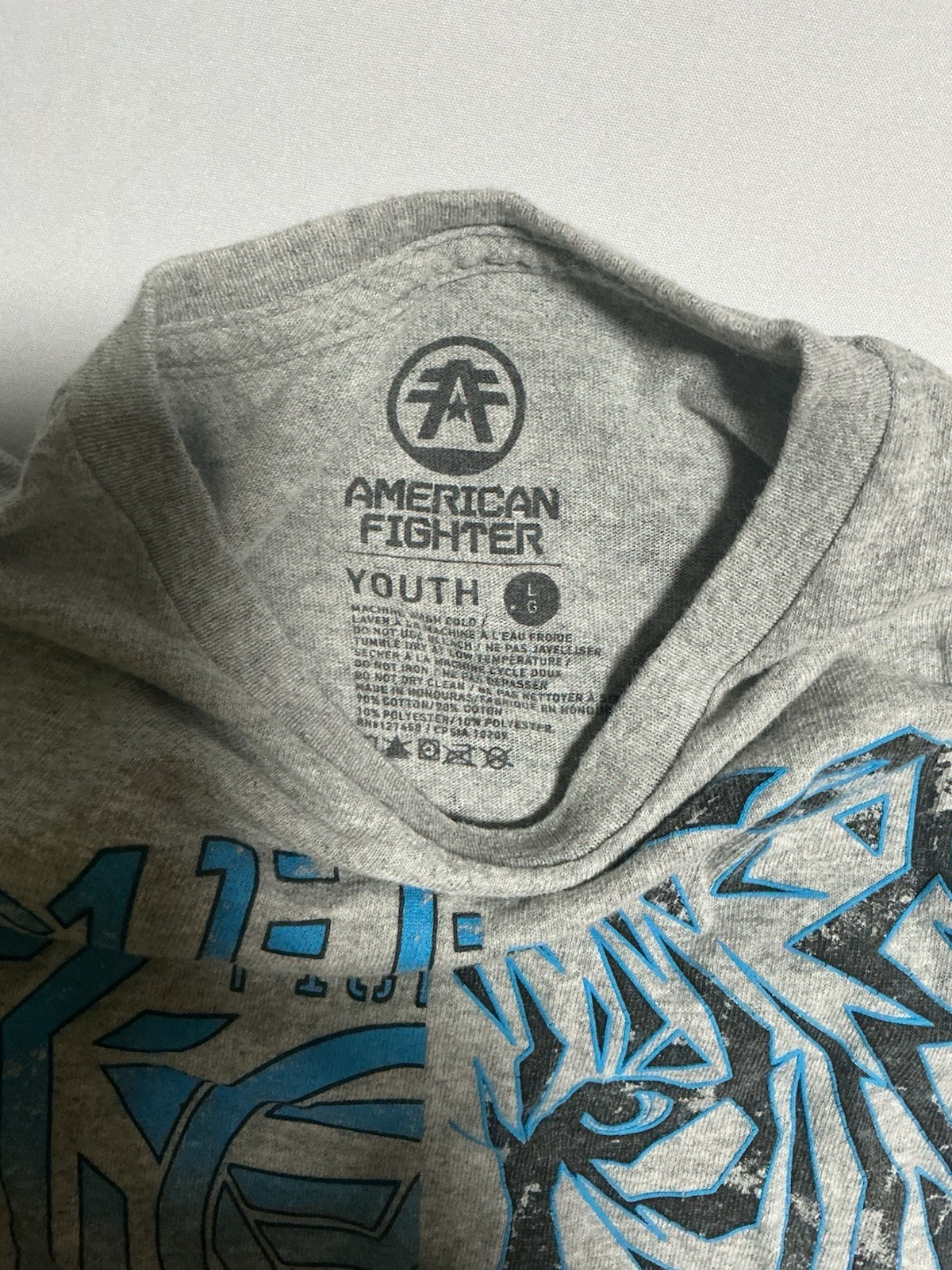 American Fighter Boy’s Midfield Crew Neck Short Sleeve T-Shirt Tee Large 17×22