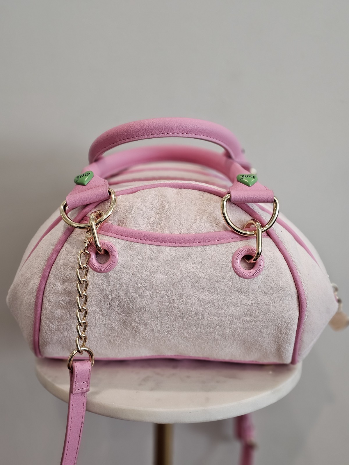 Juicy Couture Pink Strawberry Satchel Top Handle Bag Zip Adjustable Strap